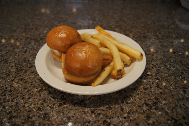 Mini fried Chicken sliders.