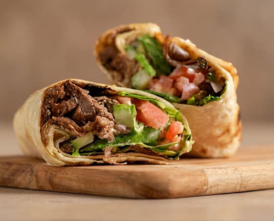 Shawarma Beef Sandwich on Naan.