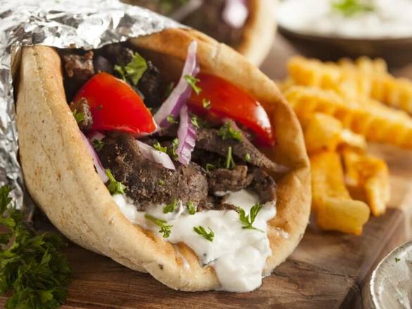 Gyro Sandwich on Naan.