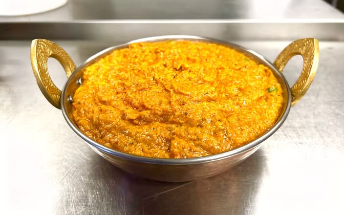 Lunch Baingan Bharta (Mashed Eggplant).