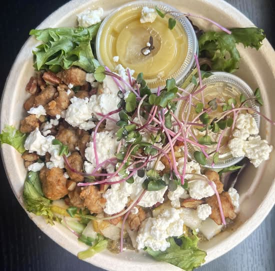 Entree Sausage & Pear Salad.