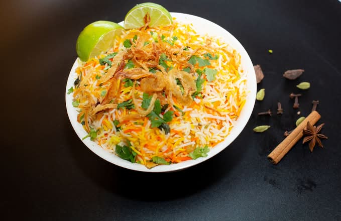 Chicken 65 Biryani.
