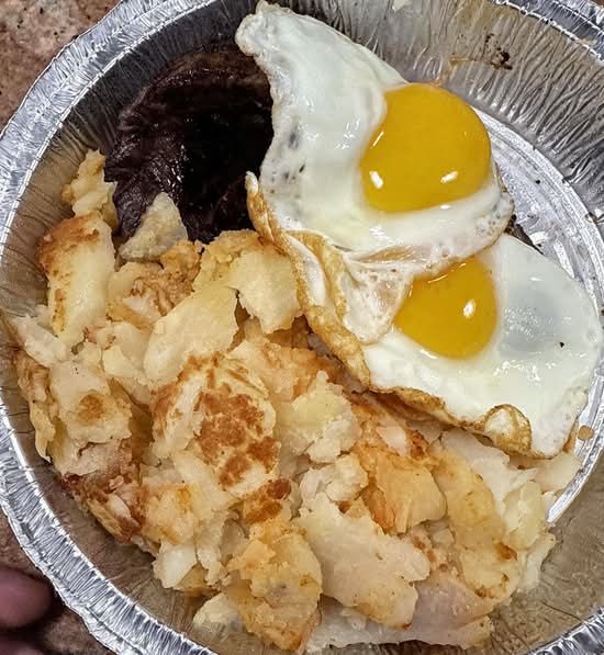 Roumanian Steak & Two Eggs.