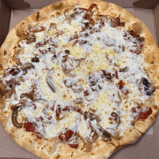 GF Roasted Vegetable Pizza.