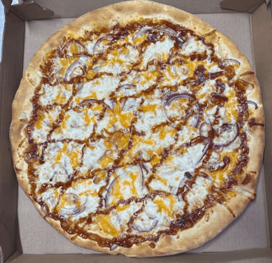 GF BBQ Chicken Pizza.