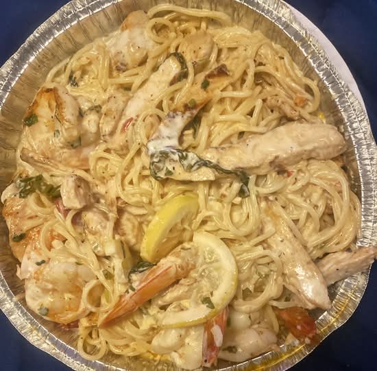 Angel Hair & Shrimp.