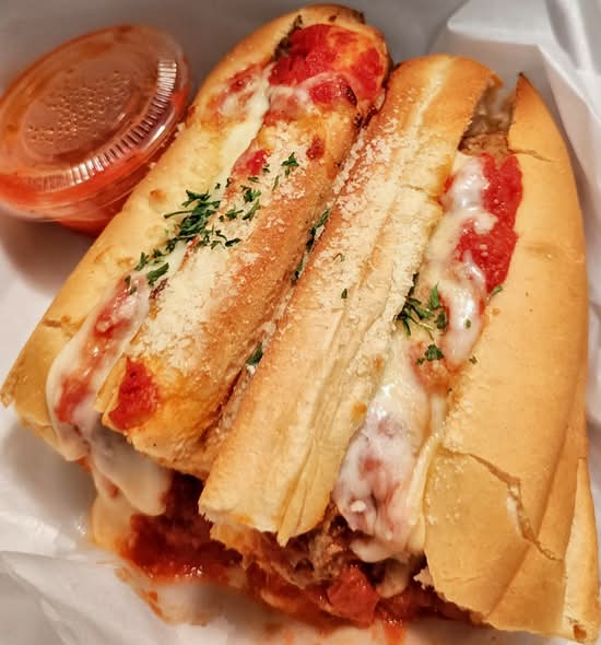 Meatball Parmigiana Sub.
