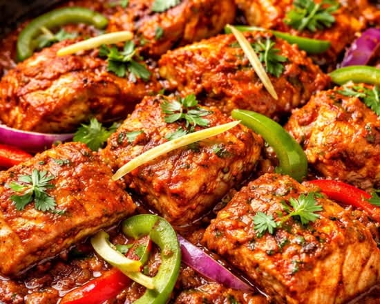 Salmon Kadai Masala.