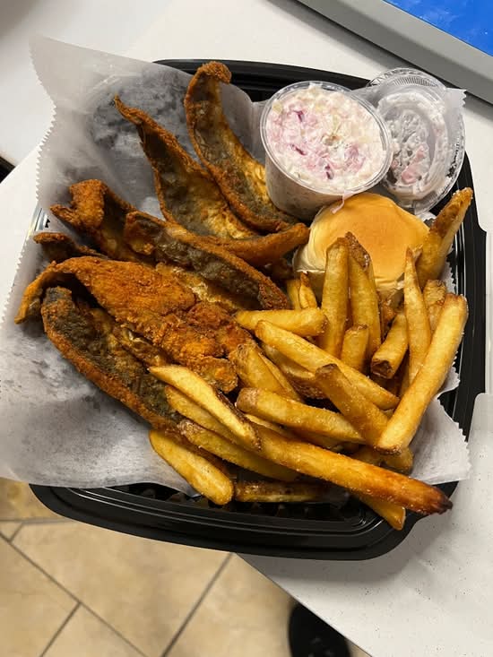 Fried SWAI Catfish & Half Whiting 1/2 lb. Platter Fish Sampler.