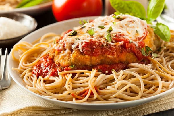 Eggplant Parm Dinner.